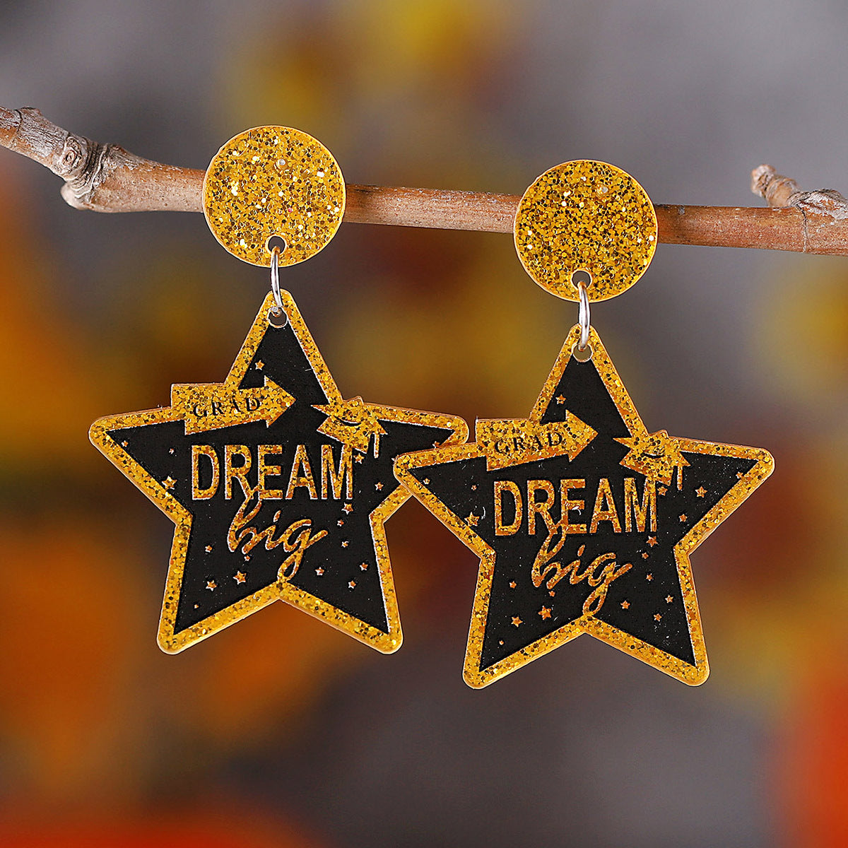 Wholesale Back-to-school season sequined book bachelor' s cap with pendant earrings